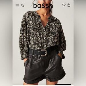 NWT ba&sh lio shirt noir size M